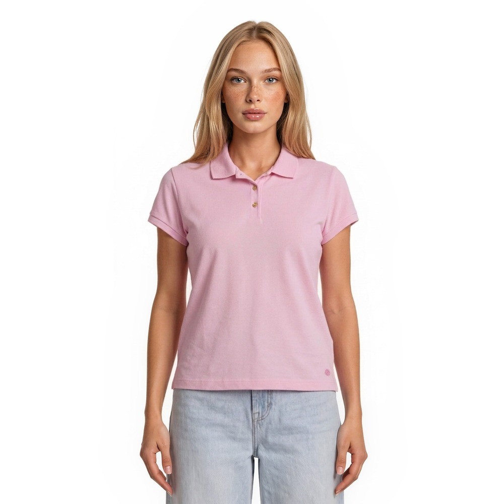 Lilly Pulitzer Luxletic Pink Polo Shirt Top Womens Size Large Short Sleeve Pique